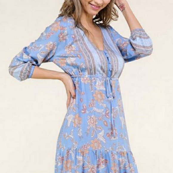 LAST ONE❗Elevator Disco Boho Chic Tiered Maxi Dress - Picture 3 of 5